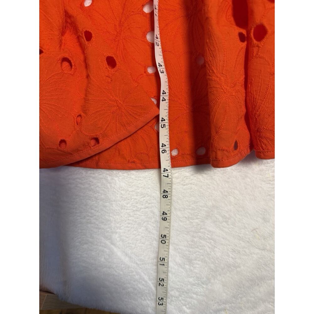 Astr Orange Strapless Eyelet Midi Dress - Picture 4 of 6